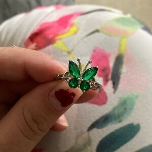 Elegant Green Butterfly Ring